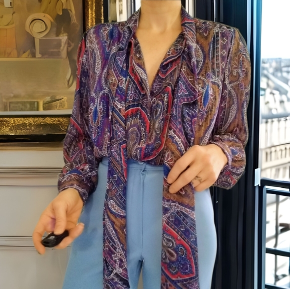 Vintage Tops - Vtg Secretary Blouse